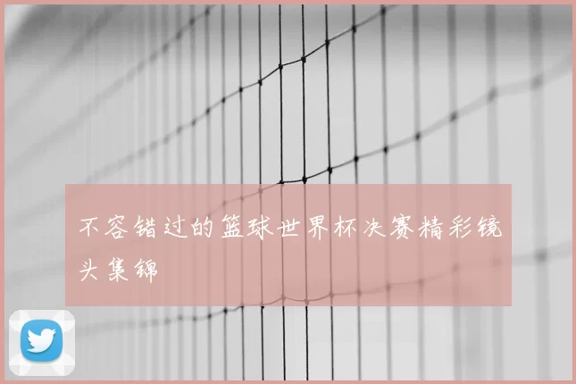 不容错过的篮球世界杯决赛精彩镜头集锦