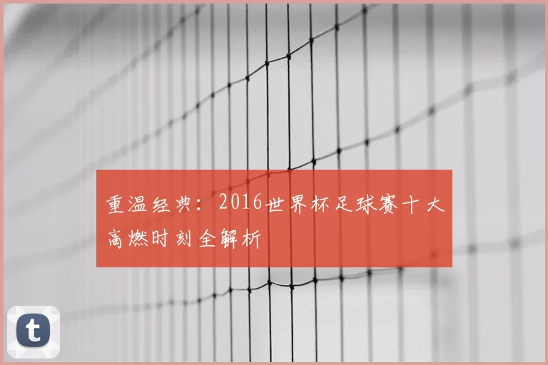 重温经典：2016世界杯足球赛十大高燃时刻全解析
